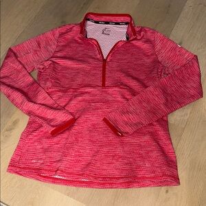 Nike golf 1/2 zip long sleeve shirt red women’s large fitted outdoor athletic